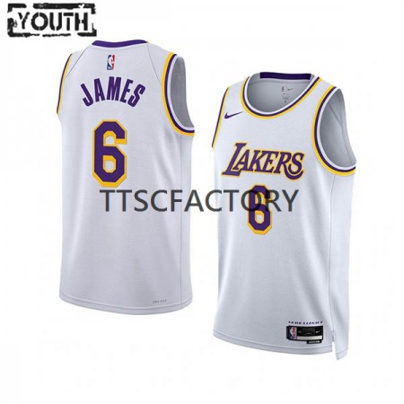 Kinder NBA Los Angeles Lakers Trikot LeBron James 6 Nike 2022-23 Association Edition Weiß Swingman